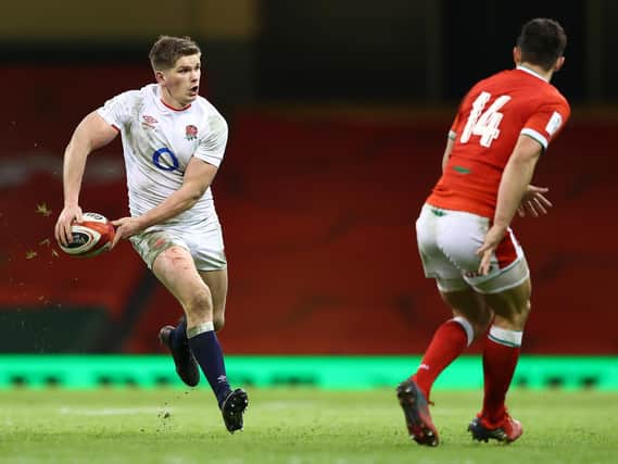 England captain Owen Farrell in action against Wales - days earlier he had taken time to make a surprise call to Bognor RFC's Phil Mead
