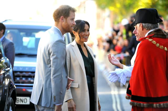 Harry and Meghan, Duke and Duchess of Sussex visit Chichester. Pic Steve Robards SR1825140 SUS-190321-170803003