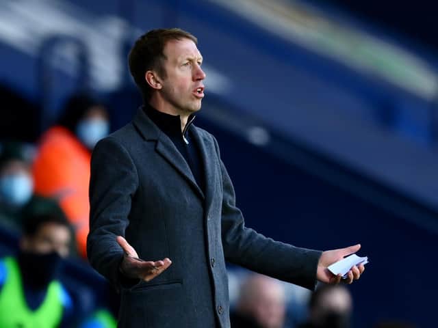 Graham Potter is staying calm about his team's lack of goals - and their results / Picture: Getty