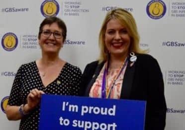Mid Sussex MP Mims Davies with Jane Plumb, the chief executive of Group B Strep Support (GBSS)