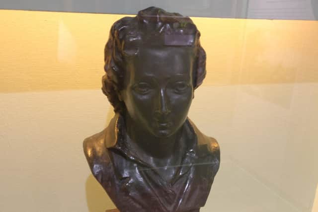 A bust of Percy Bysshe Shelley at Horsham Museum