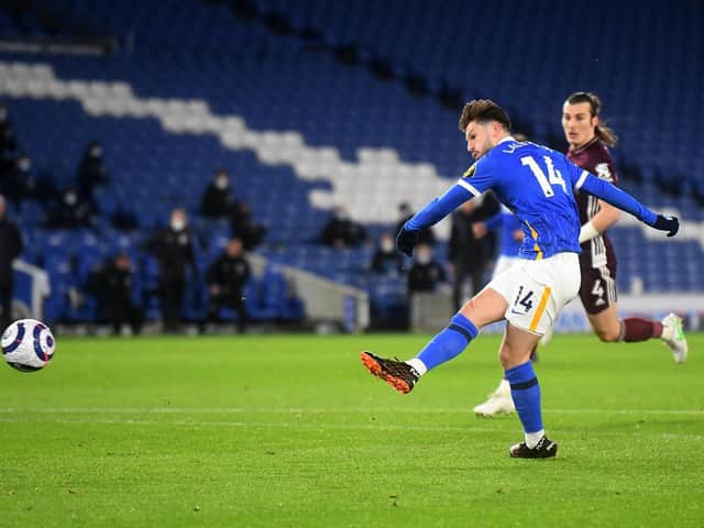 Adam Lallana scores against Leicester City on Saturday