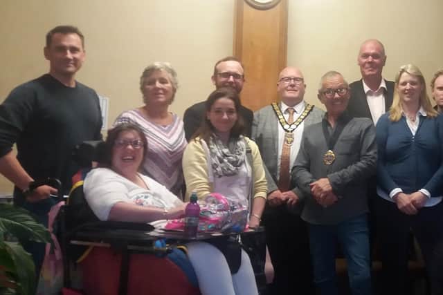 Inna Erskine, centre in the yellow cardigan, pictured with fellow town councillors in 2019