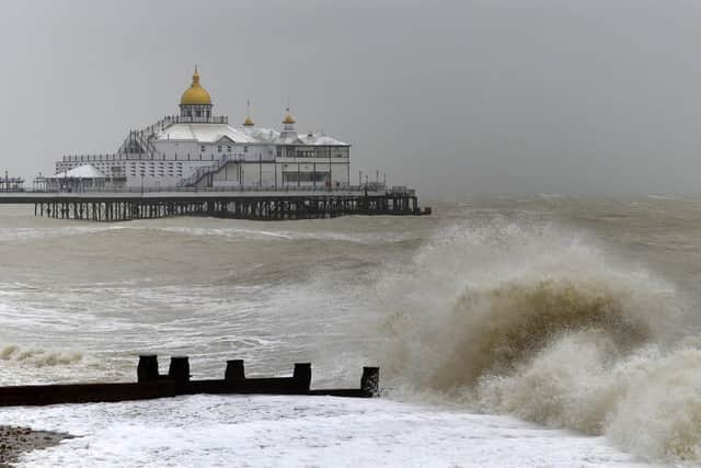 Rough seas at Eastbourne (Photo by Jon Rigby) SUS-190411-114844008
