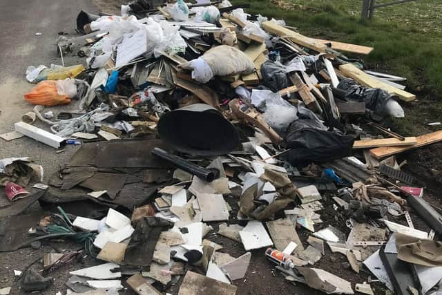 After receiving a report of fly tipping between Aldsworth and Racton, the district council’s street cleaning team visited the site, where they found asbestos. Photo: Lindy Shillingford