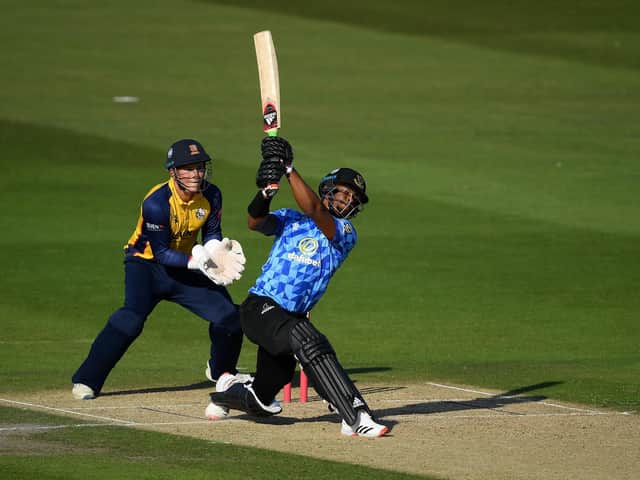 Delray Rawlins helps to strike Sussex to T20 Finals Day / Picture: Getty