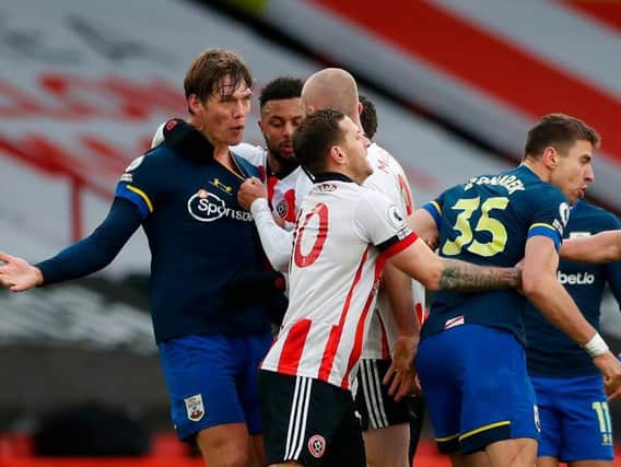Tempers flared during Southampton's victory at Sheffield United