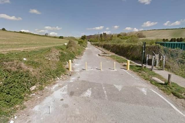 Top end of Halewick Lane (Photo from Google Maps Street View)