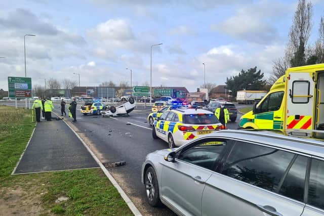 Anyone who witnessed the collision, or saw a white Toyota Yaris being driven in the area around that time, is asked to contact police online or by calling 101 quoting serial 197 of 15/03. Photo: Eddie Mitchell