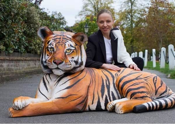Imogen Paton with her tiger