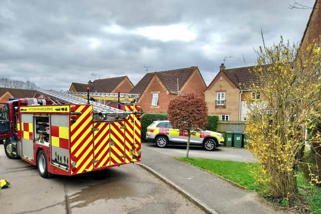 The scene of the blaze in Thakeham. Photo: West Sussex Fire and Rescue
