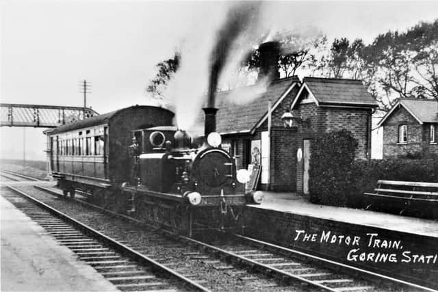 The scene in 1908, the year the station's name was changed to Goring by Sea. On the right is the station master's house and in the centre is the 'lamp room', which still survives.