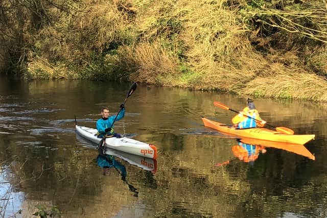 Billy Monger training for his Comic Relief challenge on Chichester Canal with his coach. Photo by Janet Osborne