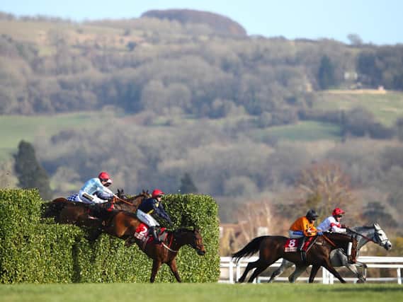 General view of the field during the Glenfarclas Chase race on Day Two of the Cheltenham Festival 2021 (Photo by Michael Steele/Getty Images)