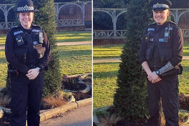 PCs Donna King and Daniel Churchyard. Picture: Sussex Police