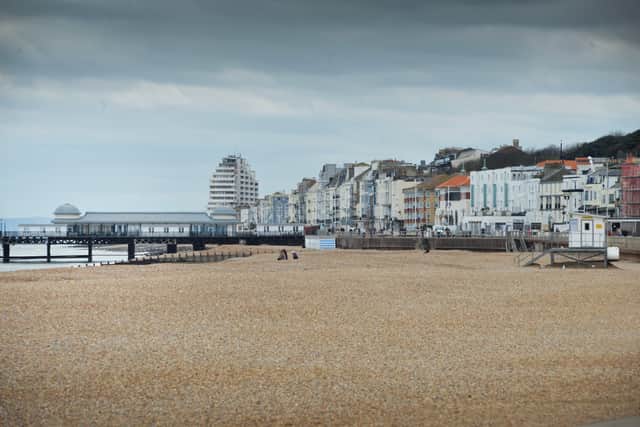 File: Hastings seafront 16/3/21 SUS-210316-151357001