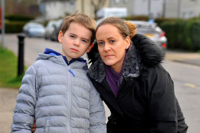 Nikki Bartlett's children go to Steyning Primary School in Shooting Field, and her son William was hit by a car and she's asking for a crossing. Pic S Robards SR2103133 SUS-210313-170459001