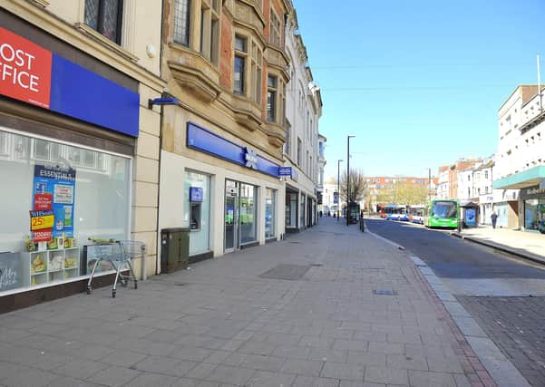 A deserted Worthing town centre during the first lockdown last year