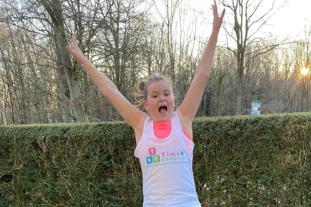 Emily Jeffers raised thousands for Time 4 Children after running 3km every day in February. Picture: Burgess Hill Girls