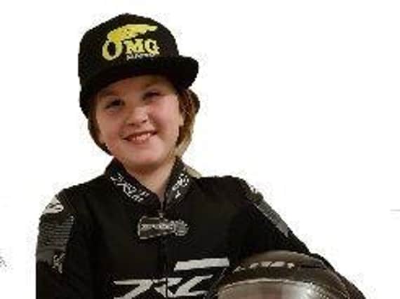 Eight-year-old minimoto rider Peyton Richards is in her first season. Pictures courtesy of Arron Orriss