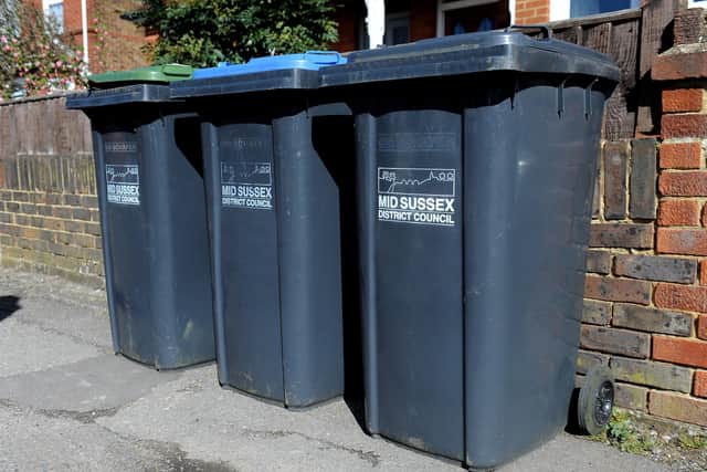 Wheelie bins in Mid Sussex. Picture: Steve Robards