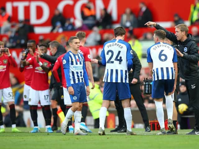 Graham Potter's Brighton suffered badly during a 3-1 loss against Manchester United at Old Trafford last season