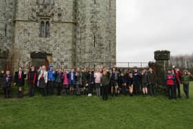 Oscar Maitland with his year five classmates from St Philip’s Catholic Primary school in Arundel
