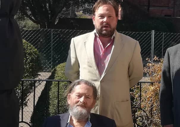 Lord Lawson is pictured with his son Tom SUS-210331-115904001