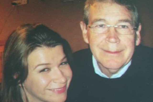 Catherine Fowler with her father, Tim Fleming