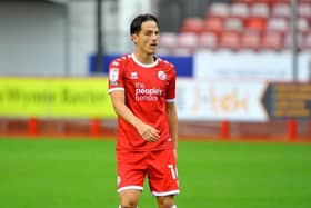 Tom Nichols netted his first goal for Crawley Town against Scunthorpe United at the start of the campaign. Picture by Steve Robards
