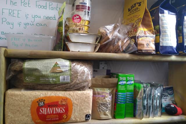 R and R Pet Supplies, currently based at the EcoSwap CIC community workspace in Linden Road, has set up a pantry of animal essentials to help owners who are struggling to make ends meet