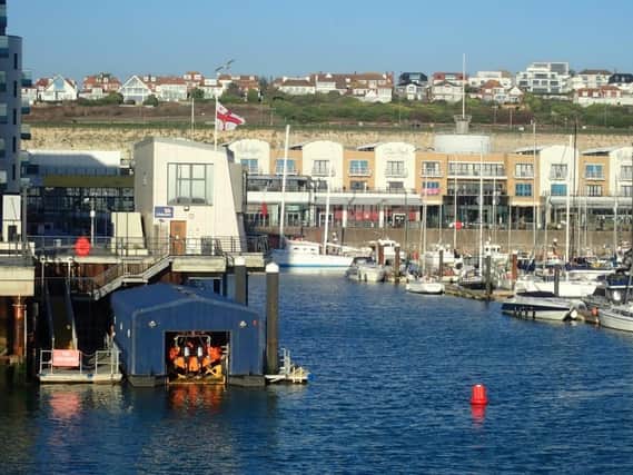 The RNLI lifeboat station at Brighton Marina