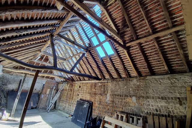 Renovating the flintstone barn on the Wiston Estate for Making it Out