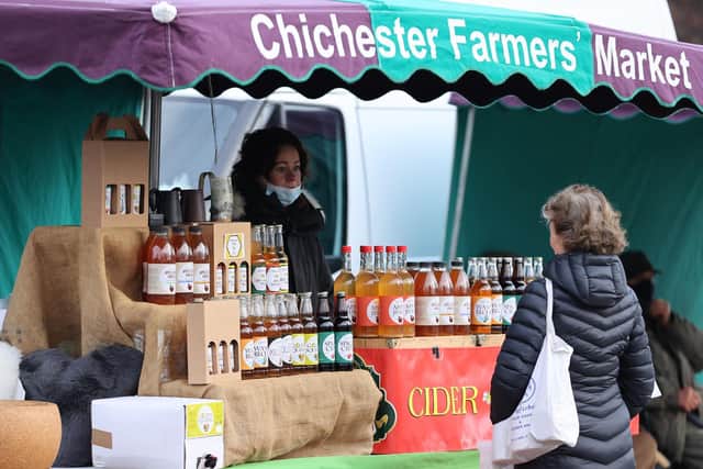 Chichester Farmers' Market at Christmas. Photo: Eddie Mitchell