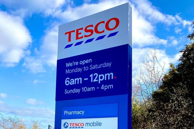 The sign outside Horsham's Tesco Extra has sparked a huge debate online. Photo: Kit Bradshaw / ITV Meridian