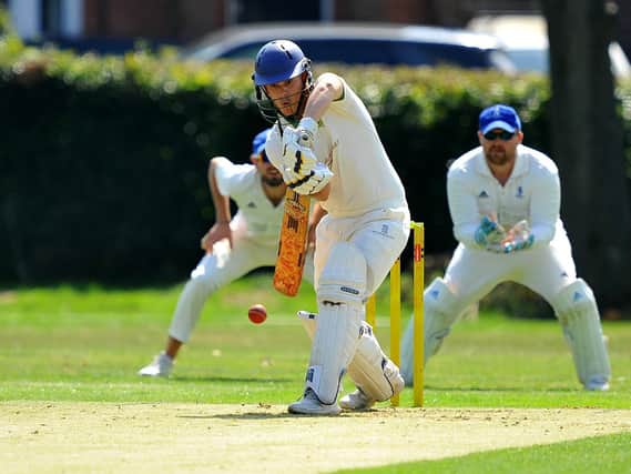 Burgess Hill CC captain Joe Maskell in action in 2019. Picture by Steve Robards