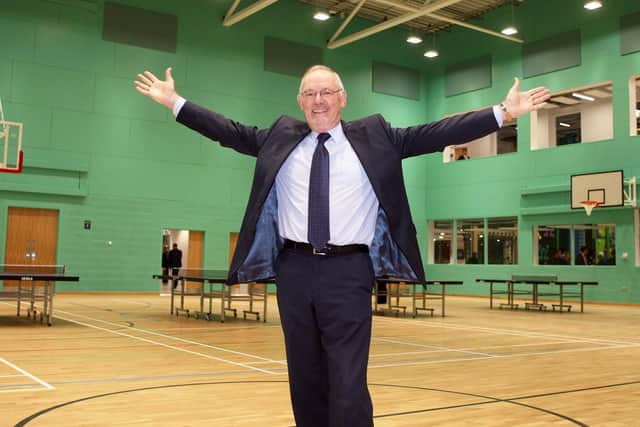 Jonathan Chowen at the unveiling of the Bridge Leisure Centre. Photo by Derek Martin