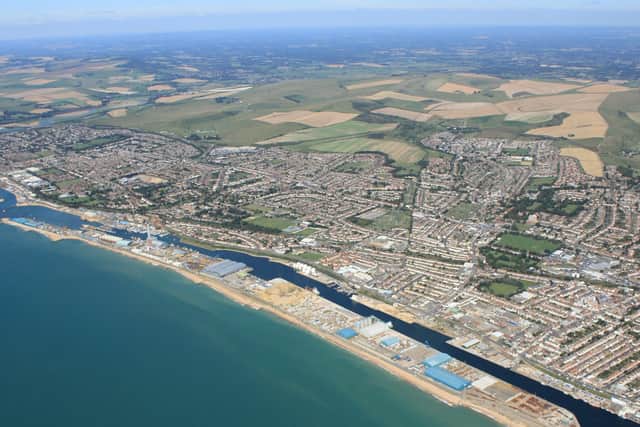 Aerial view of Shoreham Port