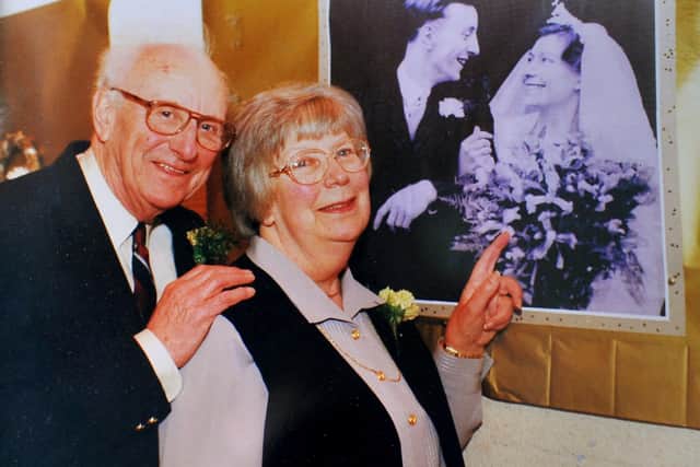 Flashback to their golden wedding, with Maisie and Bill showing their wedding photo