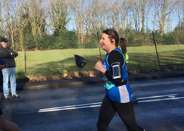 Sarah Raciti runs the Mercer Surrey Half Marathon
