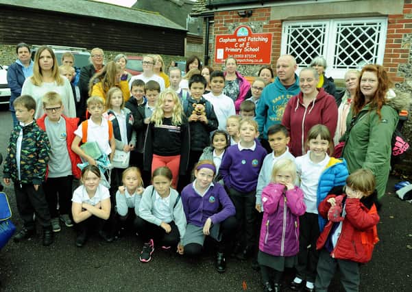 Parents and pupils at Clapham and Patching primary school