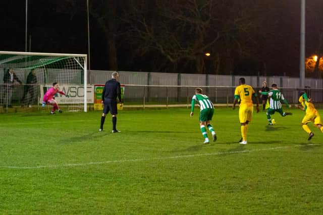 Kaleem Haitham converts a penalty / Picture: Neil Holmes