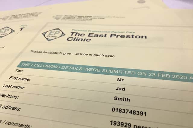The hate mail received by The East Preston Clinic in Sea Road, East Preston