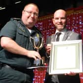 Matthew England receiving last year's Parishioners' Award