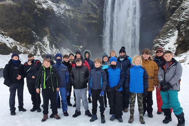 Staff and students from St Andrew's High School for Boys in Iceland