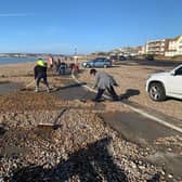 Seaford Park Runners cleared the shingle by hand with brooms and shovels