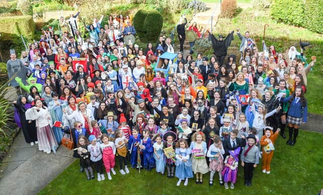 Staff and pupils take part in World Book Day at Roedean Moira House School in Eastbourne. Photo by Simon Dack / Vervate