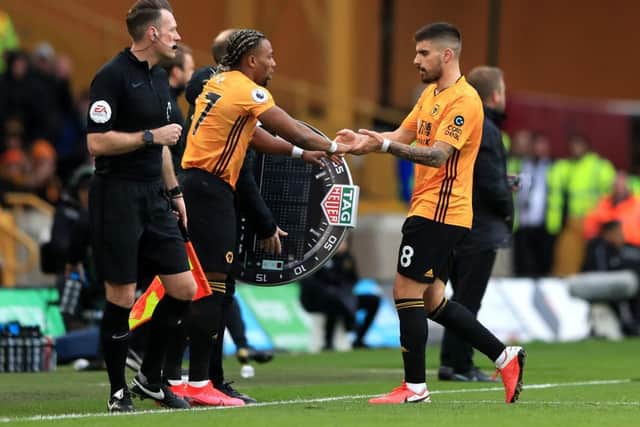 Adama Traore was a threat to Brighton when he was introduced for Wolves in the second half