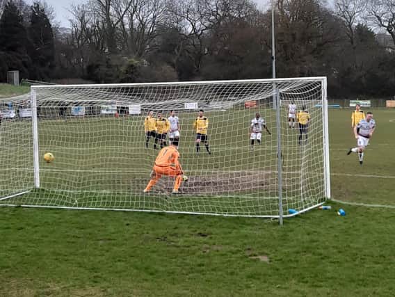 Ben Pope scores from the spot. Picture by Emma Young