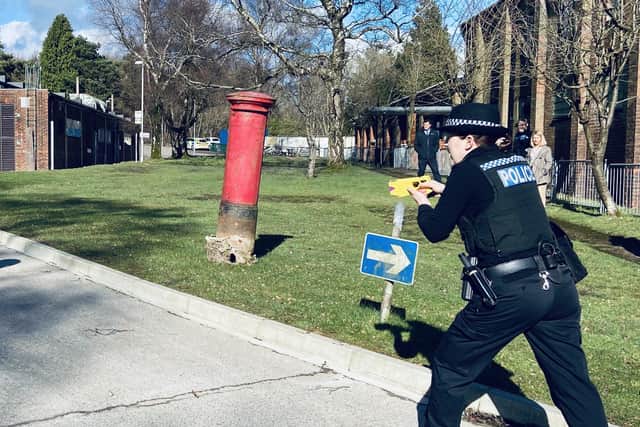 Sussex Police during Taser training earlier this month (March)